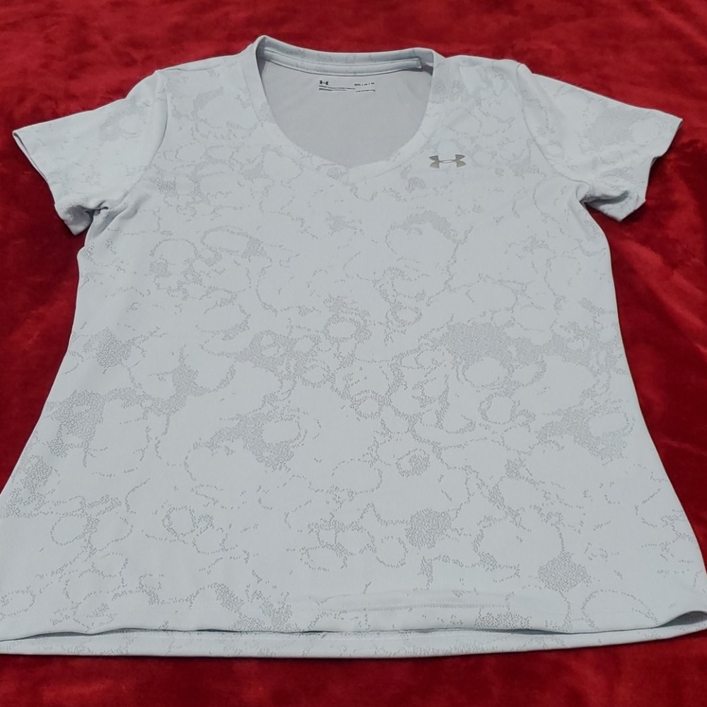 Grey under armor v neck t shirt